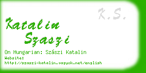katalin szaszi business card